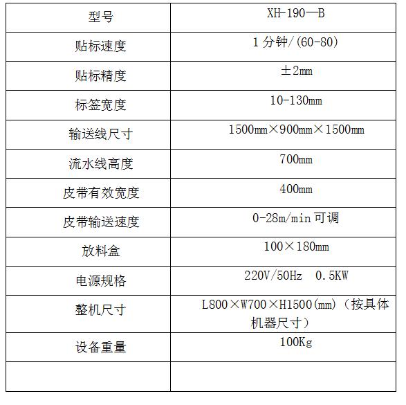 贴标机参数